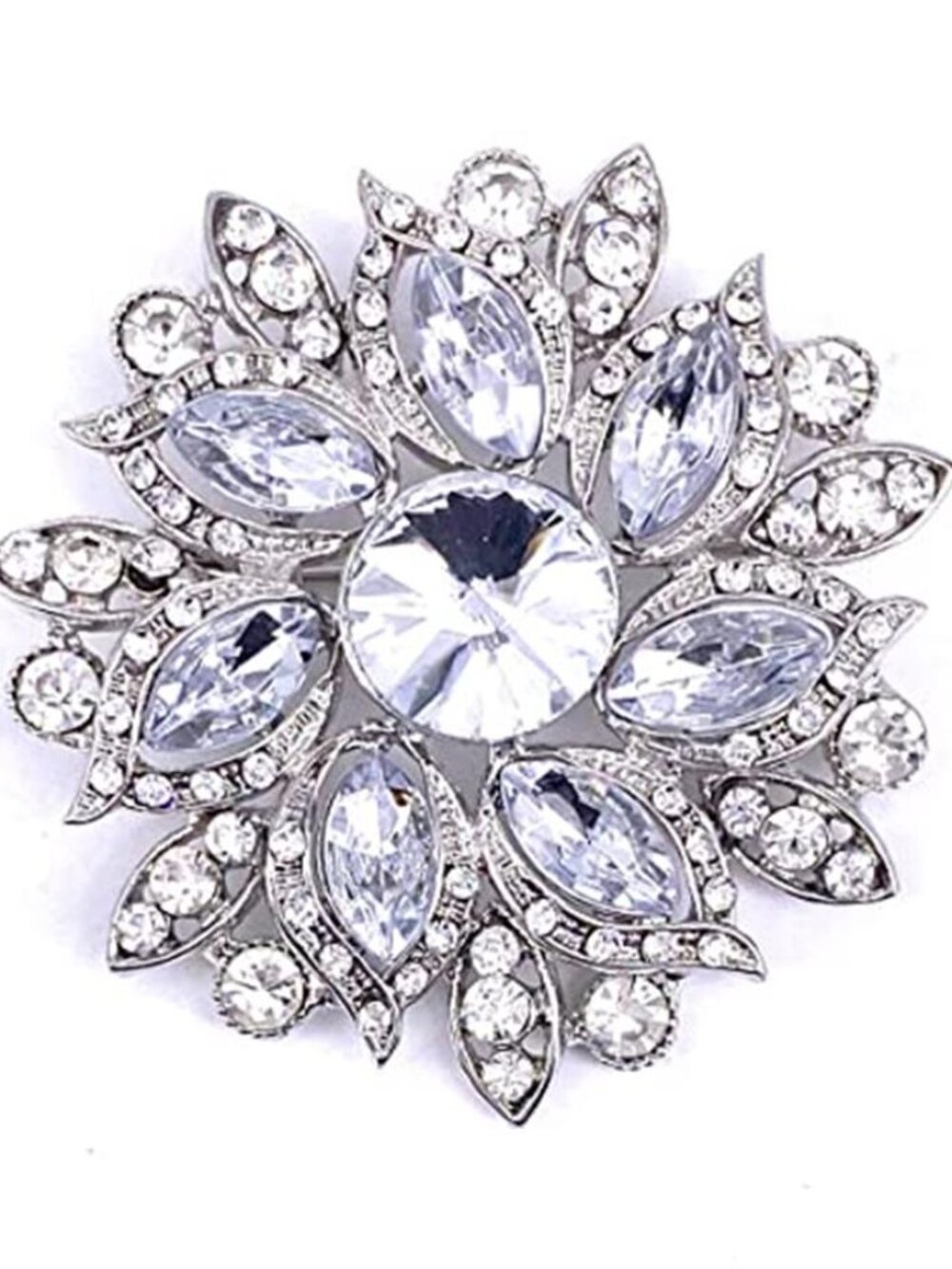 Vintage Women's Austrian Crystal Elegant Flower Brooch Wedding Broach